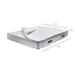 Talamo Italia Surmatelas double Sagittaire, Ensemble matelas avec oreillers, surmatelas en mousse à mémoire de forme, 140x200xh5 cm Clearance