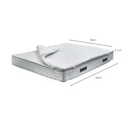 Talamo Italia Surmatelas double Sagittaire, Matelas avec ensemble d'oreillers, Surmatelas en mousse à mémoire de forme, 160x200xh5 cm Hot