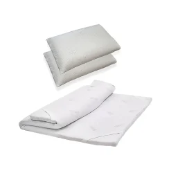Talamo Italia Surmatelas double Sagittaire, Ensemble matelas avec oreillers, Surmatelas en mousse à mémoire de forme, 180x200xh5 cm