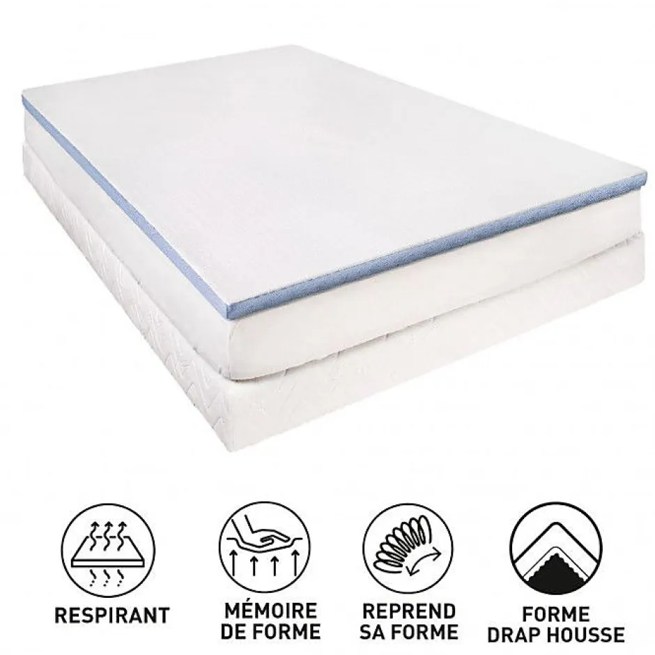 Lestra Surmatelas Fjord à mémoire de forme 80 x 200 cm