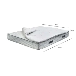 Talamo Italia Surmatelas simple Dlipp, Surmatelas avec oreiller, Matelas en mousse à mémoire de forme Renew, 80x190xh5 cm Best