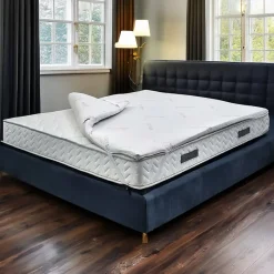Talamo Italia Surmatelas simple Dmammin, Surmatelas pour améliorer la posture, Surmatelas en mousse à mémoire de forme, 80x190xh5 cm