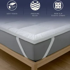 The White Stone Surmatelas Simple Protège-Matelas Matelassé avec Garnissage 800 g/m² avec Sangles Élastiques d'Angle 90x200 Sale