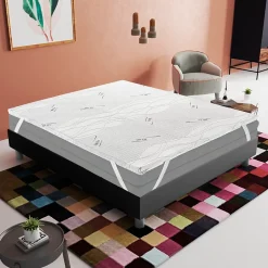 Materassiedoghe Sur-matelas 80x190 - Mousse à Mémoire De Forme - Epaisseur 5 cm - Revêtement Amovible Silver Fresh