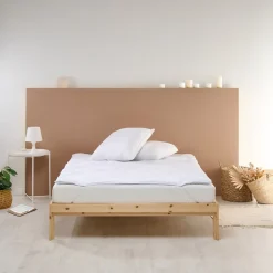 Bleu Calin Surmatelas 160x200 cm Confort Moelleux et Respirant LAVABLE À 95 C Hot