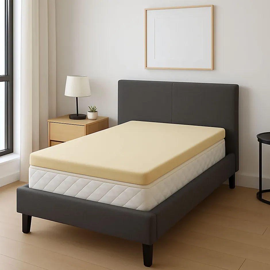 King Of Dreams Surmatelas 90x190 face de contact Mousse à Mémoire de Forme 55Kg/m3 Hauteur 4 cm Déhoussable (90x190) New