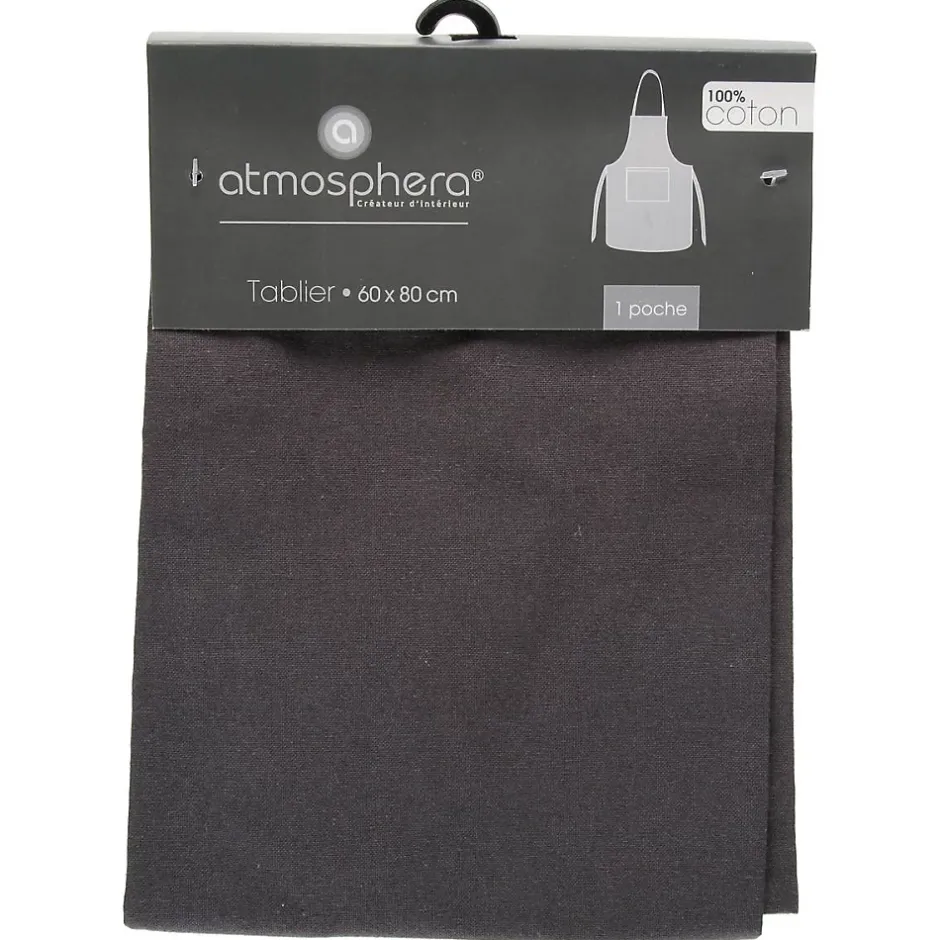 Atmosphera Créateur D'Intérieur Tablier - coton - gris foncé - 60x80 cm - Atmosphera New