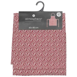Atmosphera Créateur D'Intérieur Tablier imprimé Olia - rouge - coton 60x80 cm - Atmosphera Clearance