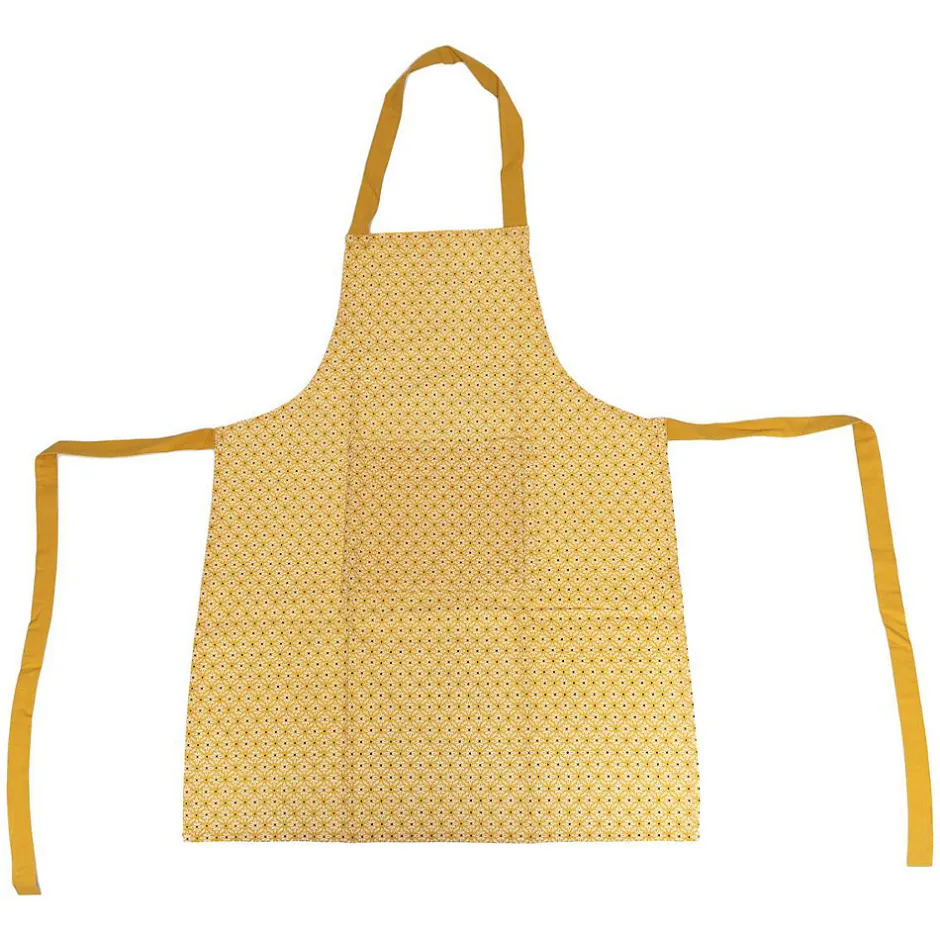 Atmosphera Créateur D'Intérieur Tablier imprimé Paty - jaune ocre - coton 60x80 cm - Atmosphera