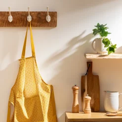 Atmosphera Créateur D'Intérieur Tablier imprimé Paty - jaune ocre - coton 60x80 cm - Atmosphera