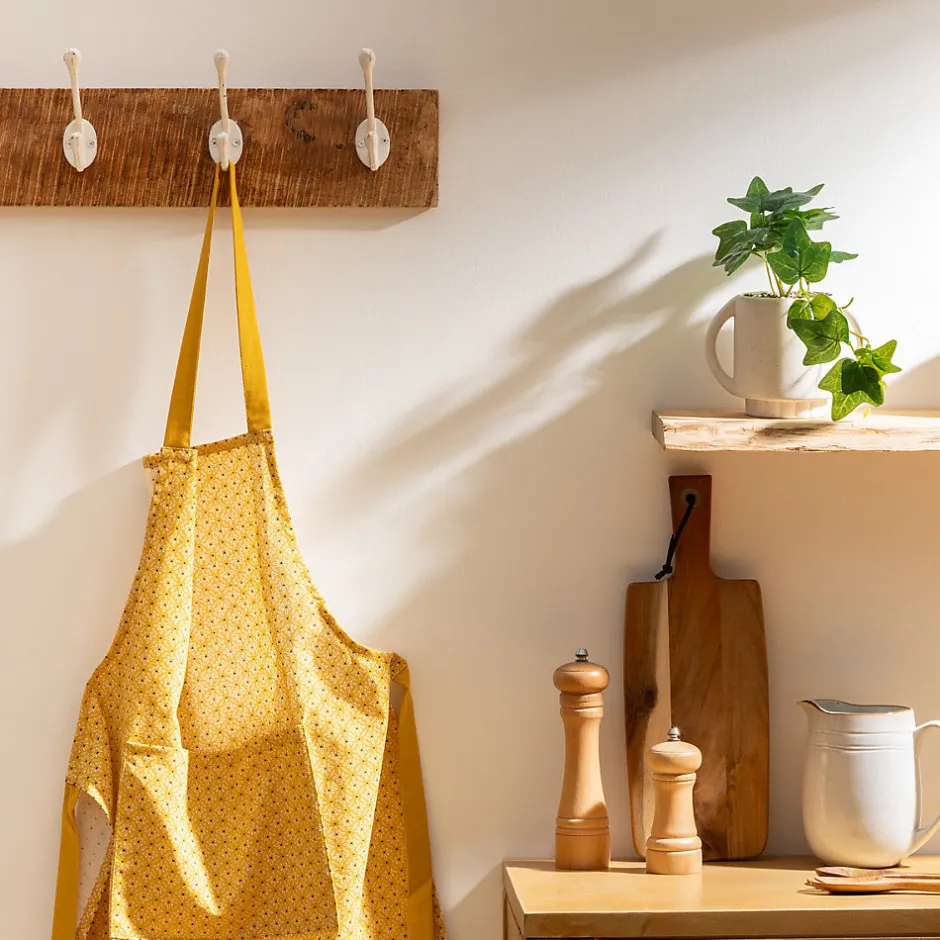 Atmosphera Créateur D'Intérieur Tablier imprimé Paty - jaune ocre - coton 60x80 cm - Atmosphera