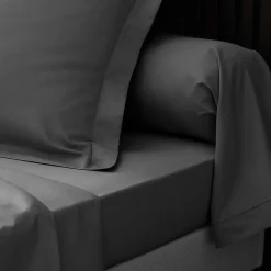 Eden Taie d oreiller 50 x 70 cm Percale de coton gris acier