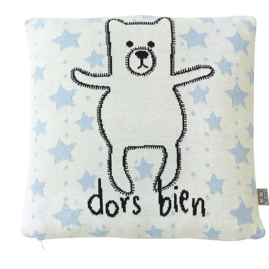 Sevira Kids Taie de coussin en coton bio OURSON