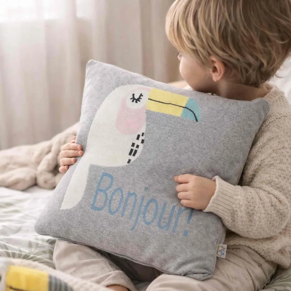Sevira Kids Taie de coussin en tricot de coton TOUCAN Discount