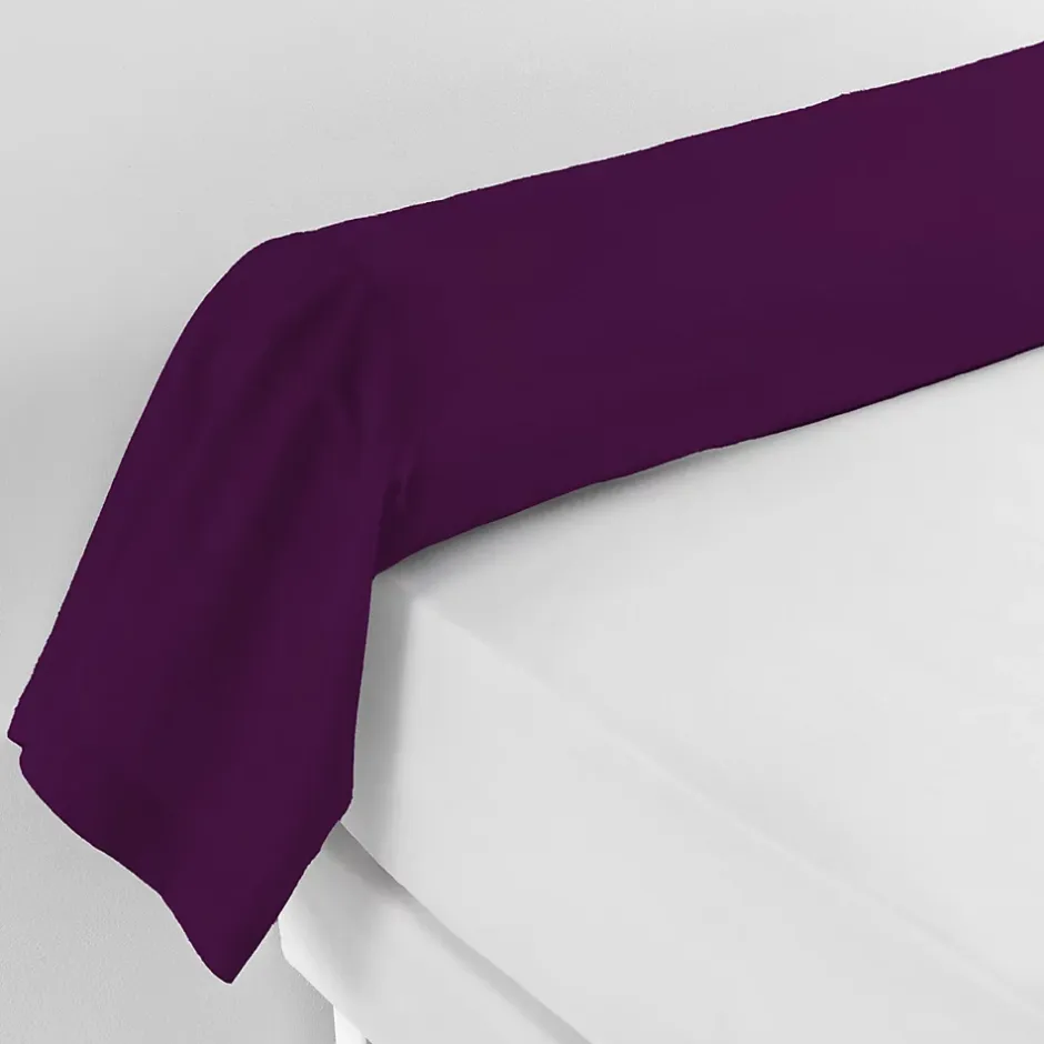 Douceur D'Intérieur Taie de traversin 85 x 185 cm Coton uni 57 fils Myrtille Finition point bourdon élégante