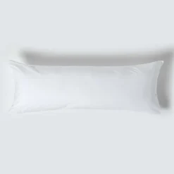 Homescapes Taie de traversin blanc 100% coton égyptien 200 fils, 50x140 cm -
