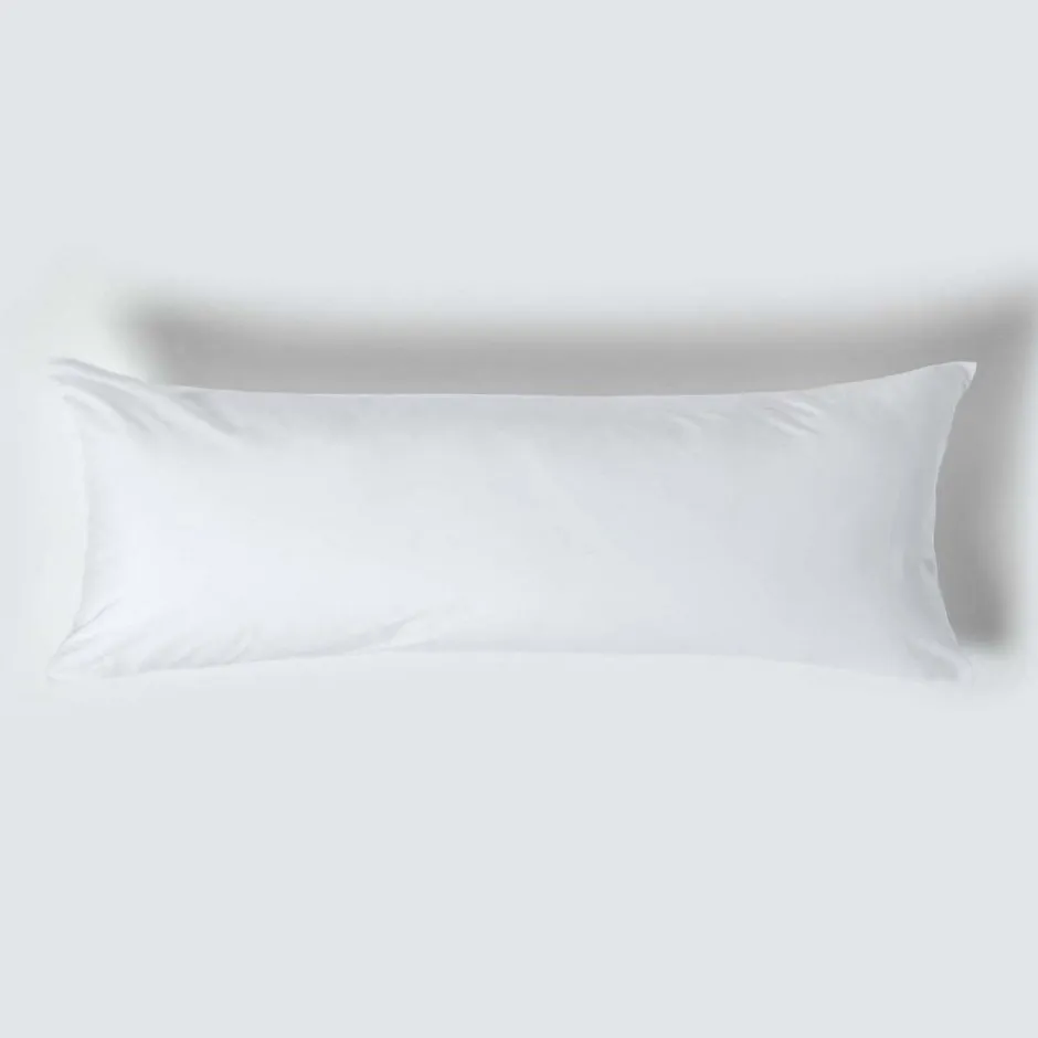 Homescapes Taie de traversin blanc 100% coton égyptien 200 fils, 50x140 cm -