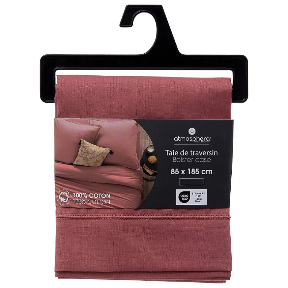 Atmosphera Créateur D'Intérieur Taie de traversin Carina 85x185cm rose blush - Atmosphera New