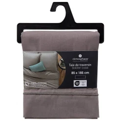 Atmosphera Créateur D'Intérieur Taie de traversin Carina 85x185cm gris souris - Atmosphera Discount