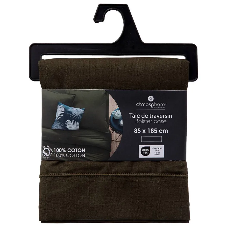 Atmosphera Créateur D'Intérieur Taie de traversin Carina 85x185cm vert kaki - Atmosphera Online