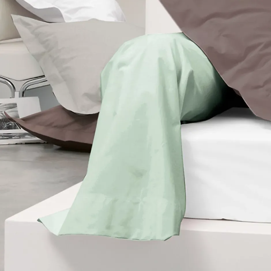 Linnea Taie de traversin uni 185X43 cm coton ALTO vert fleur d'amandier