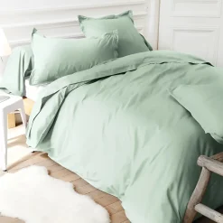 Linnea Taie de traversin uni 230X43 cm coton ALTO vert fleur d'amandier Best
