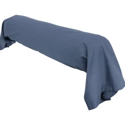 Linnea Taie de traversin uni 140x43 cm coton ALTO bleu Jean
