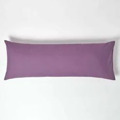 Homescapes Taie de traversin violet 100% coton égyptien 200 fils, 50x140 cm -