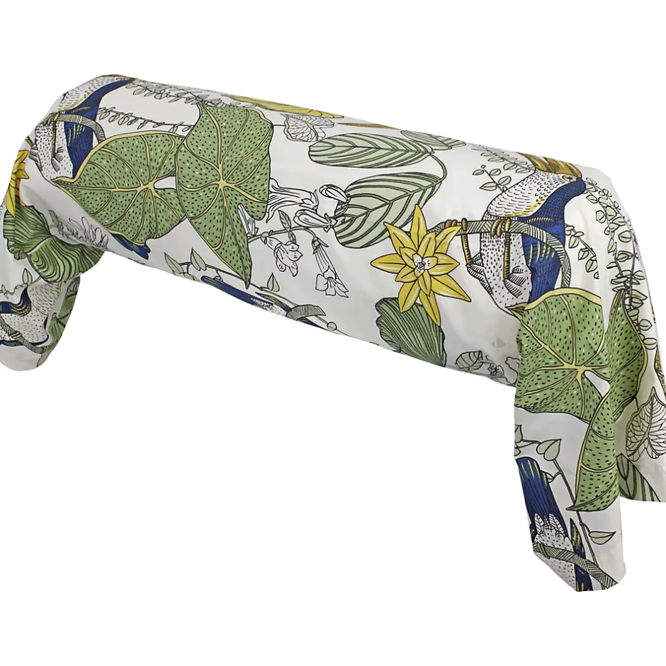 Linnea Taie de traversin 140x43 cm coton TOCO vert Outlet