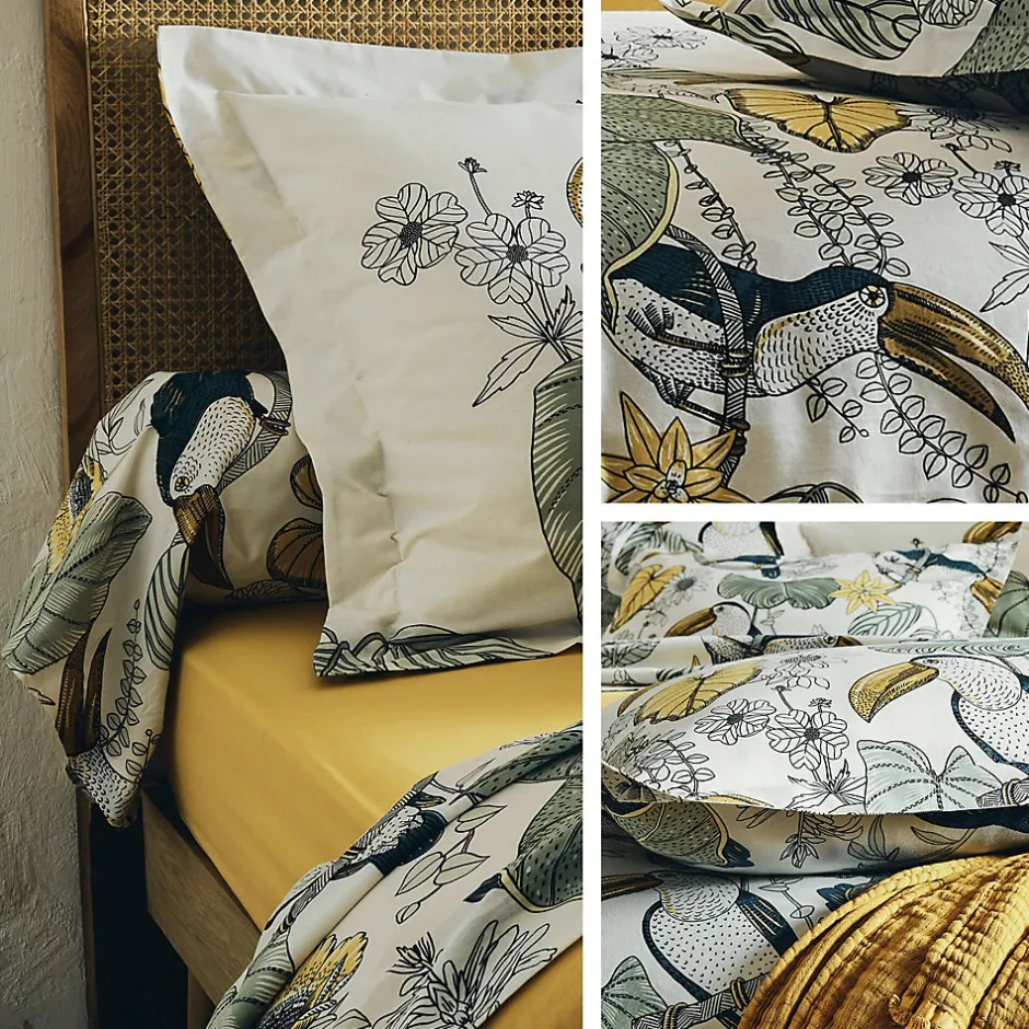 Linnea Taie de traversin 200x43 cm coton TOCO vert