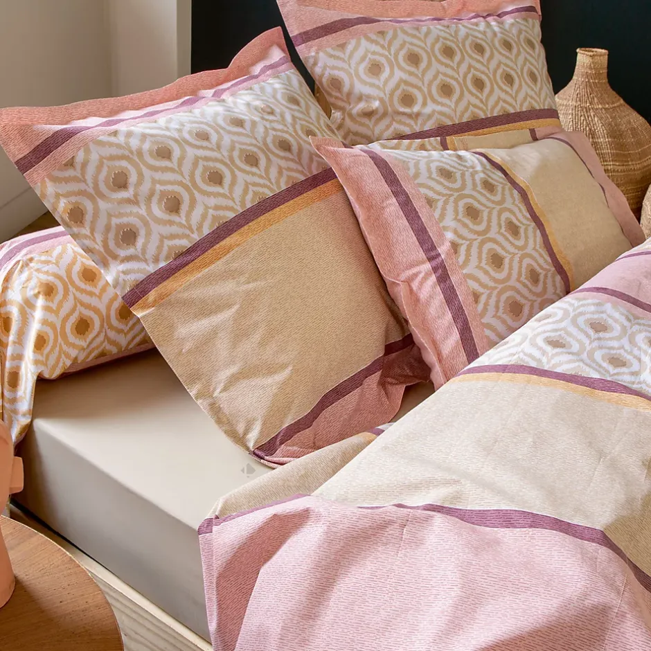 Linnea Taie de traversin 240x43 cm coton INOUK rose/beige Clearance