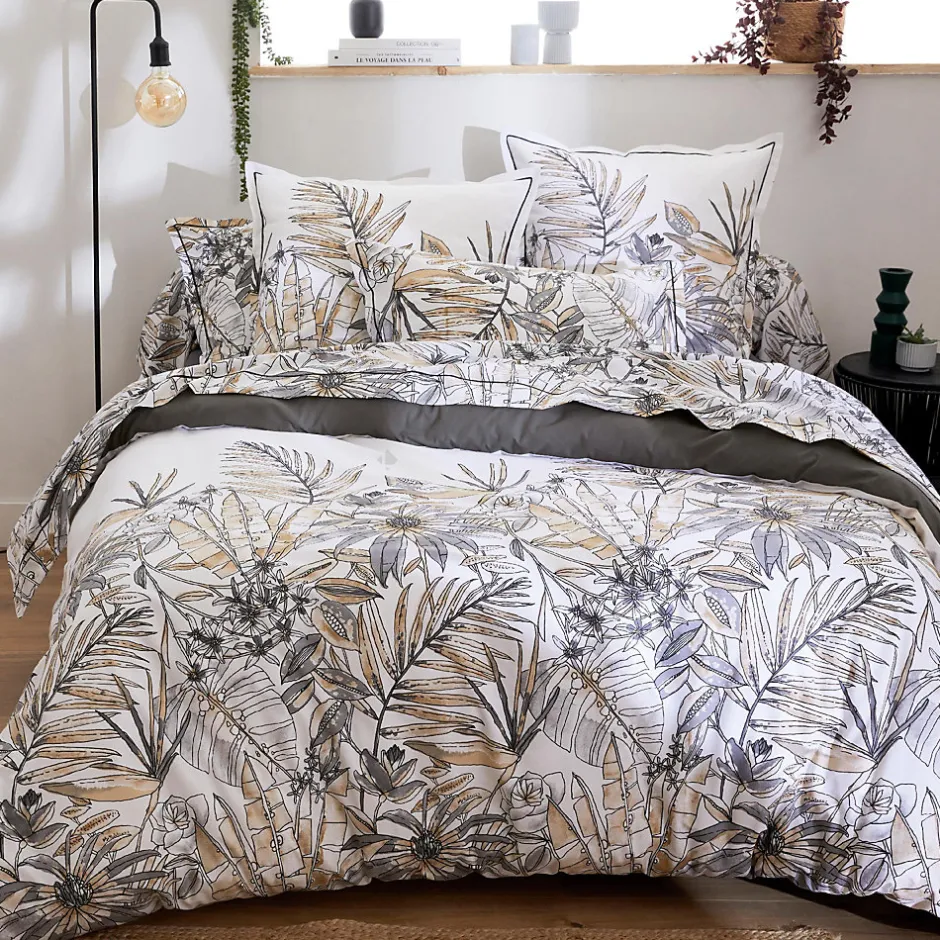 Linnea Taie de traversin 240x43 cm coton SUMATRA gris Fusain Outlet