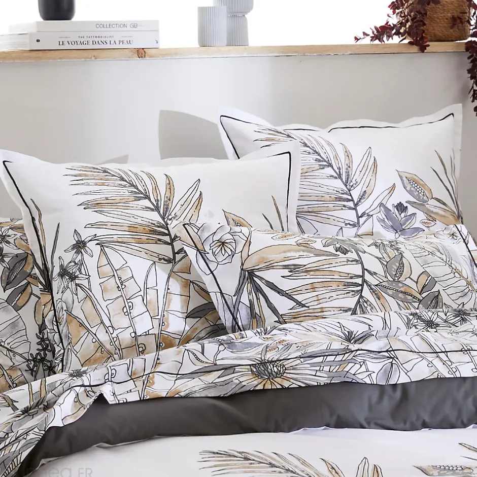 Linnea Taie de traversin 240x43 cm coton SUMATRA gris Fusain Outlet