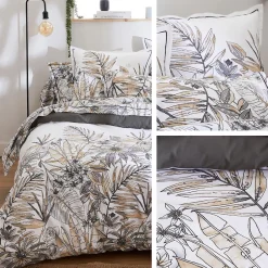 Linnea Taie de traversin 240x43 cm coton SUMATRA gris Fusain Outlet
