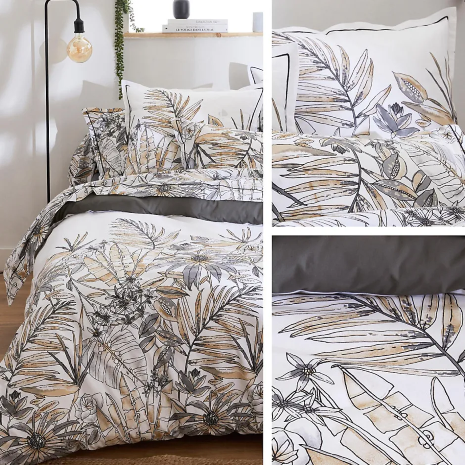 Linnea Taie de traversin 240x43 cm coton SUMATRA gris Fusain Outlet