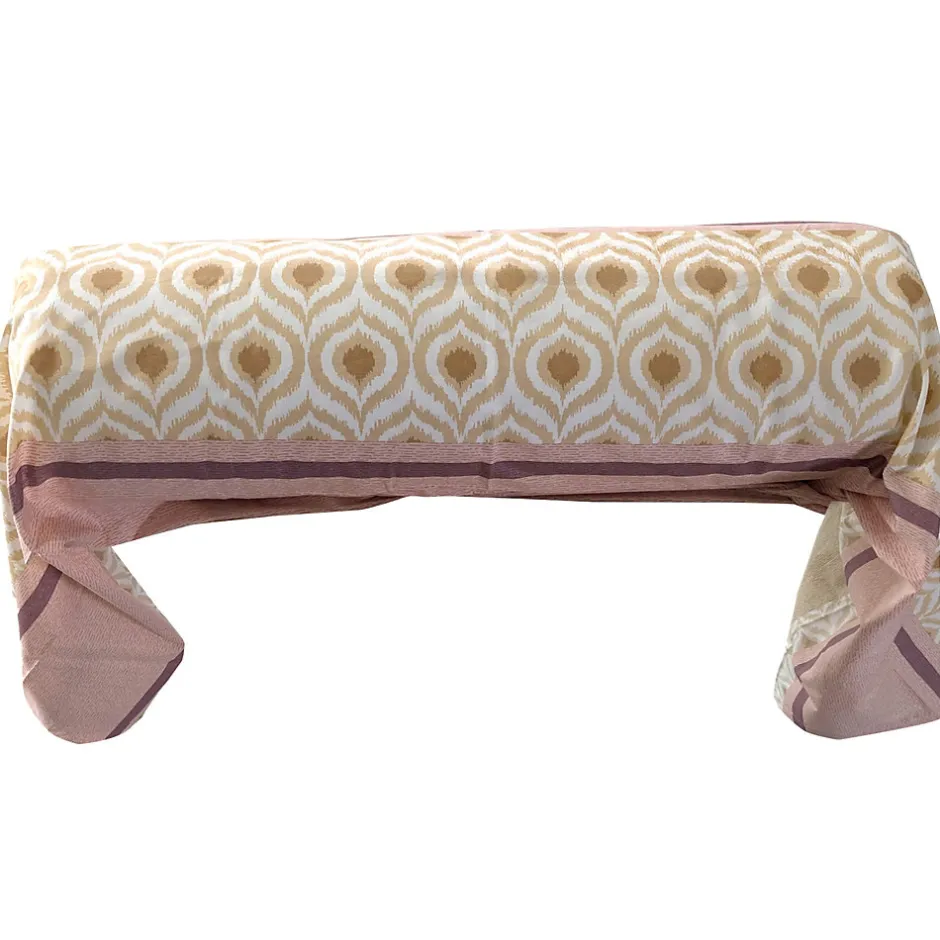 Linnea Taie de traversin 200x43 cm coton INOUK rose/beige