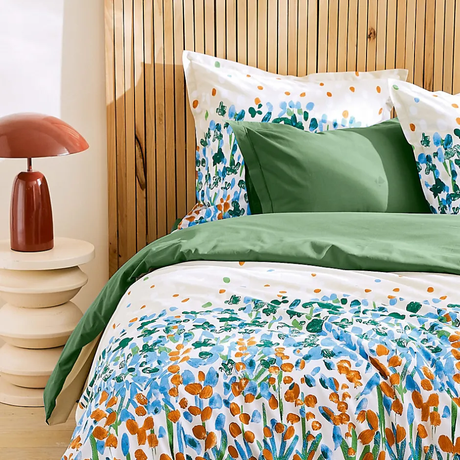 Linnea Taie de traversin 240x43 cm en coton ÉVASION Vert fougère