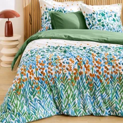 Linnea Taie de traversin 140x43 cm en coton ÉVASION Vert fougère