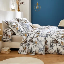 Linnea Taie de traversin 240x43 cm en coton PÉNÉLOPE beige Silice Outlet