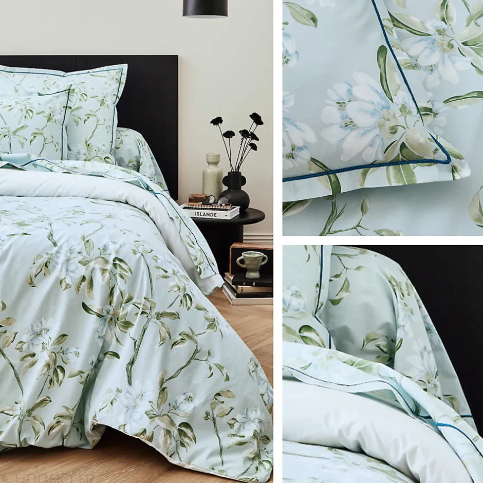 Linnea Taie de traversin 200x43 cm percale coton ELÉNA vert Nil