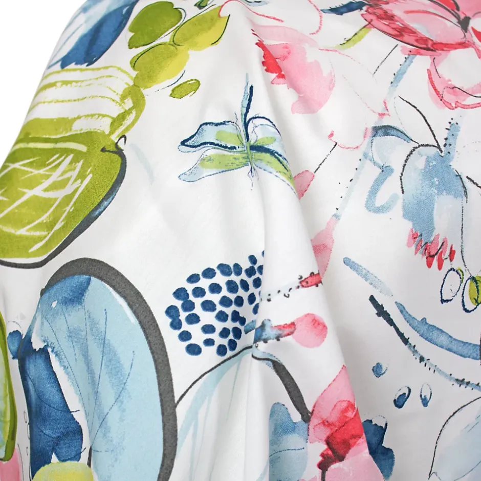 Linnea Taie de traversin 140x43 cm percale coton NENUPHAR aqua Outlet