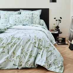 Linnea Taie de traversin 140x43 cm percale coton ELÉNA vert Nil