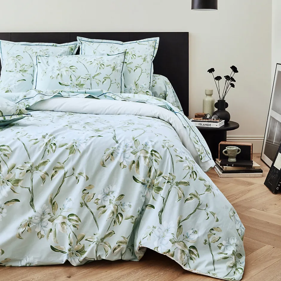 Linnea Taie de traversin 140x43 cm percale coton ELÉNA vert Nil