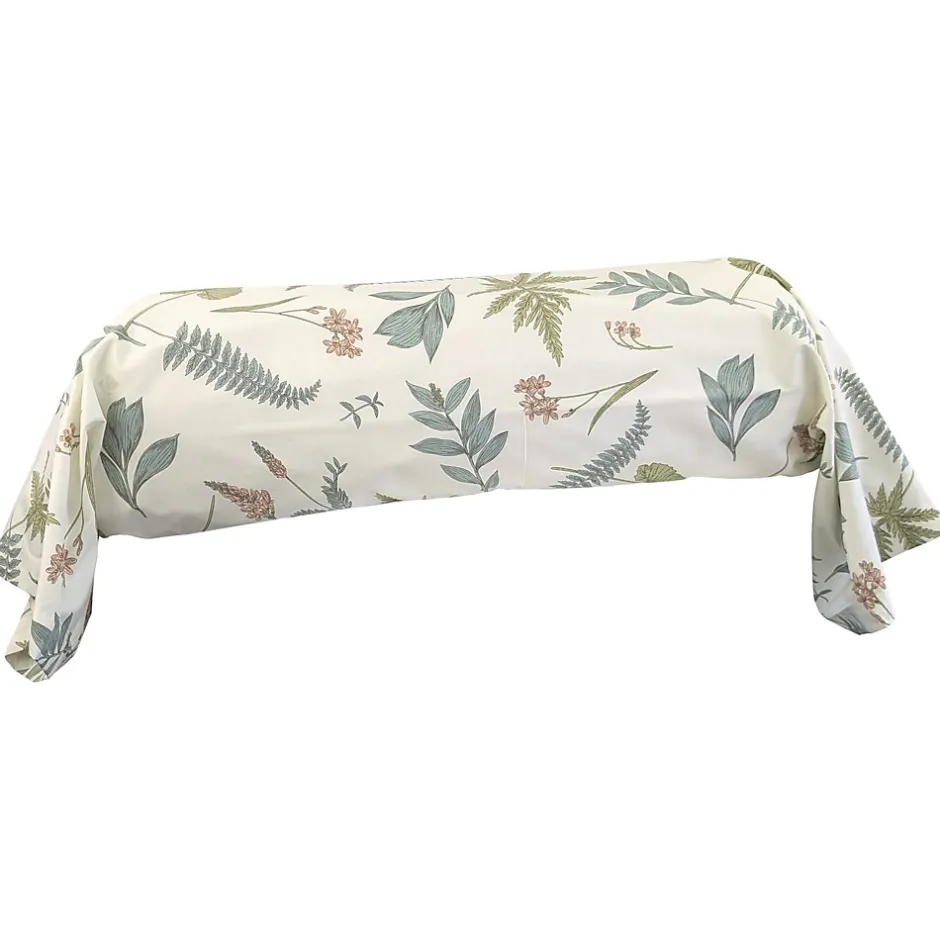 Linnea Taie de traversin 140x43 cm percale 100 % coton FÉÉRIE Blanc sauge