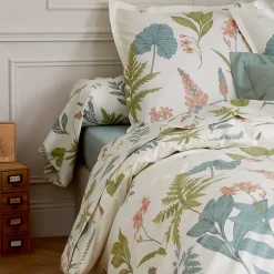 Linnea Taie de traversin 140x43 cm percale 100 % coton FÉÉRIE Blanc sauge