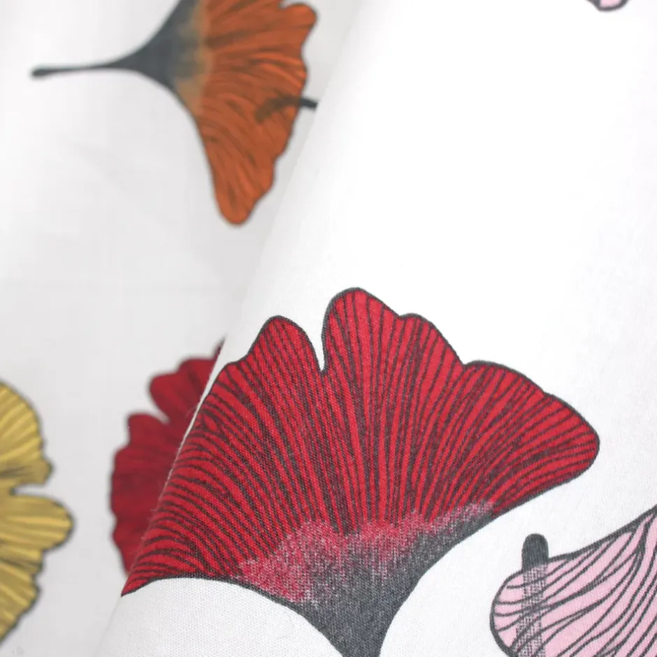 Linnea Taie de traversin 140x43 cm Percale pur coton GINKGO Rose Clearance