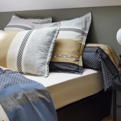 Linnea Taie de traversin 200x43 cm percale coton MARLOW acier Hot