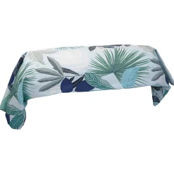 Linnea Taie de traversin 140x43 cm percale de coton MOOREA PACIFIC bleu/vert