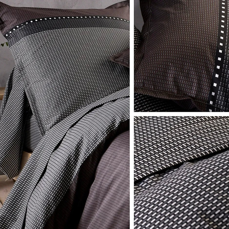 Linnea Taie de traversin 140x43 cm satin de coton ENZO noir Hot