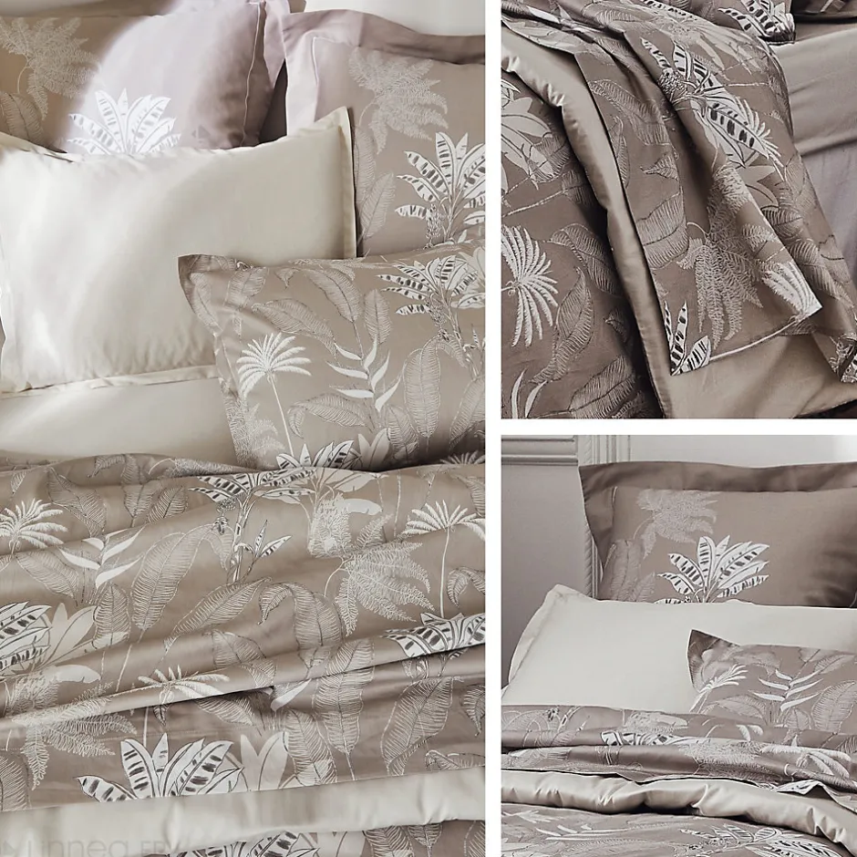 Linnea Taie de traversin 140x43 cm satin de coton CAYENNE beige ficelle
